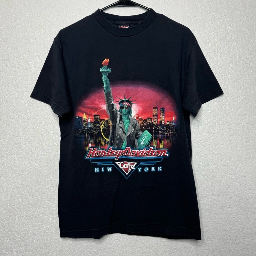 Rare Vintage Harley Davidson Cafe New York Black T-Shirt